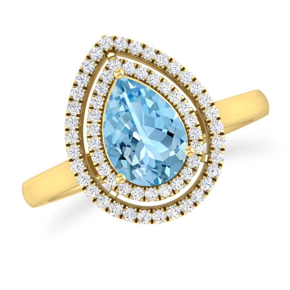 Yellow Gold - Aquamarine