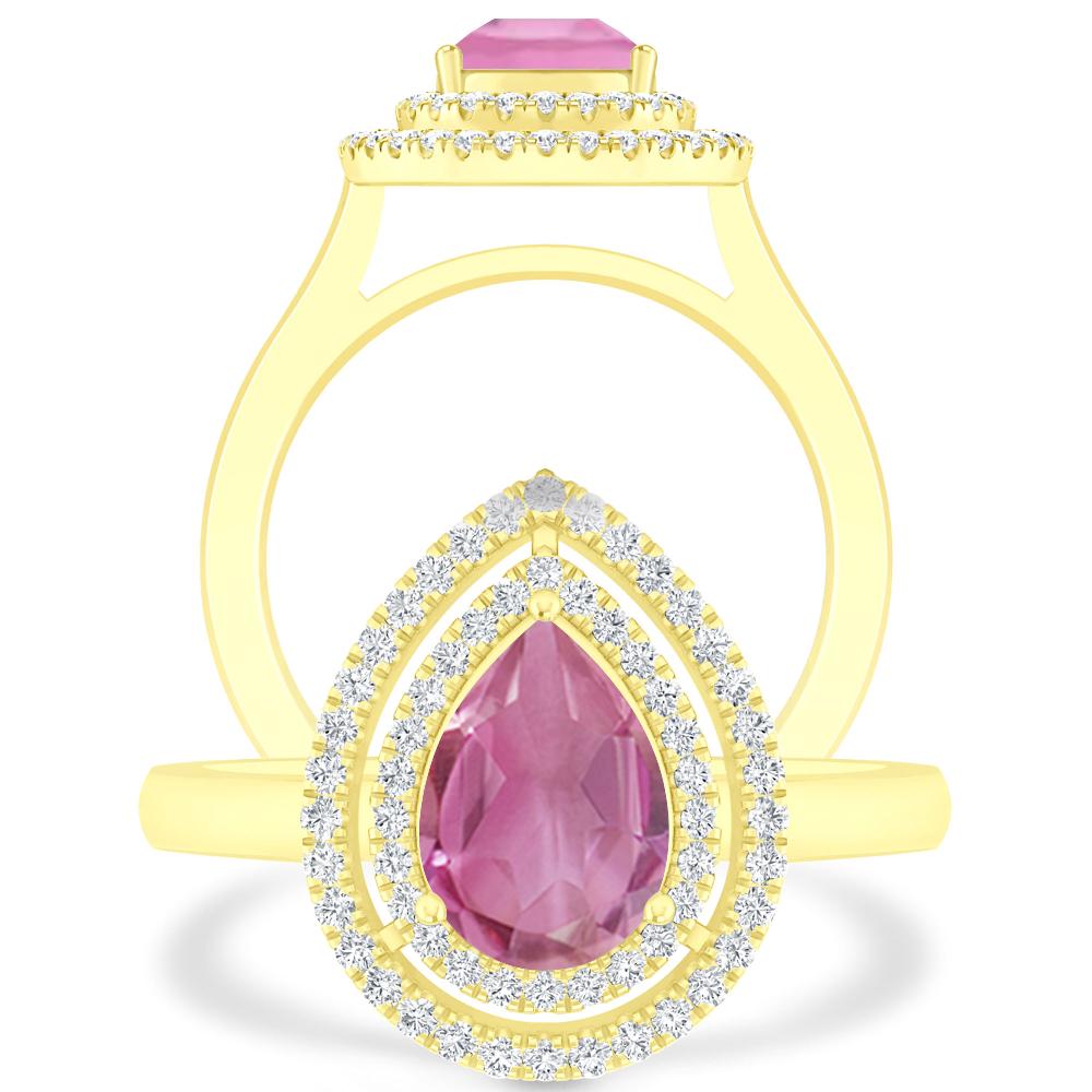 Yellow Gold - Pink Tourmaline