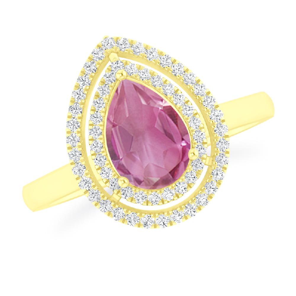 Yellow Gold - Pink Tourmaline