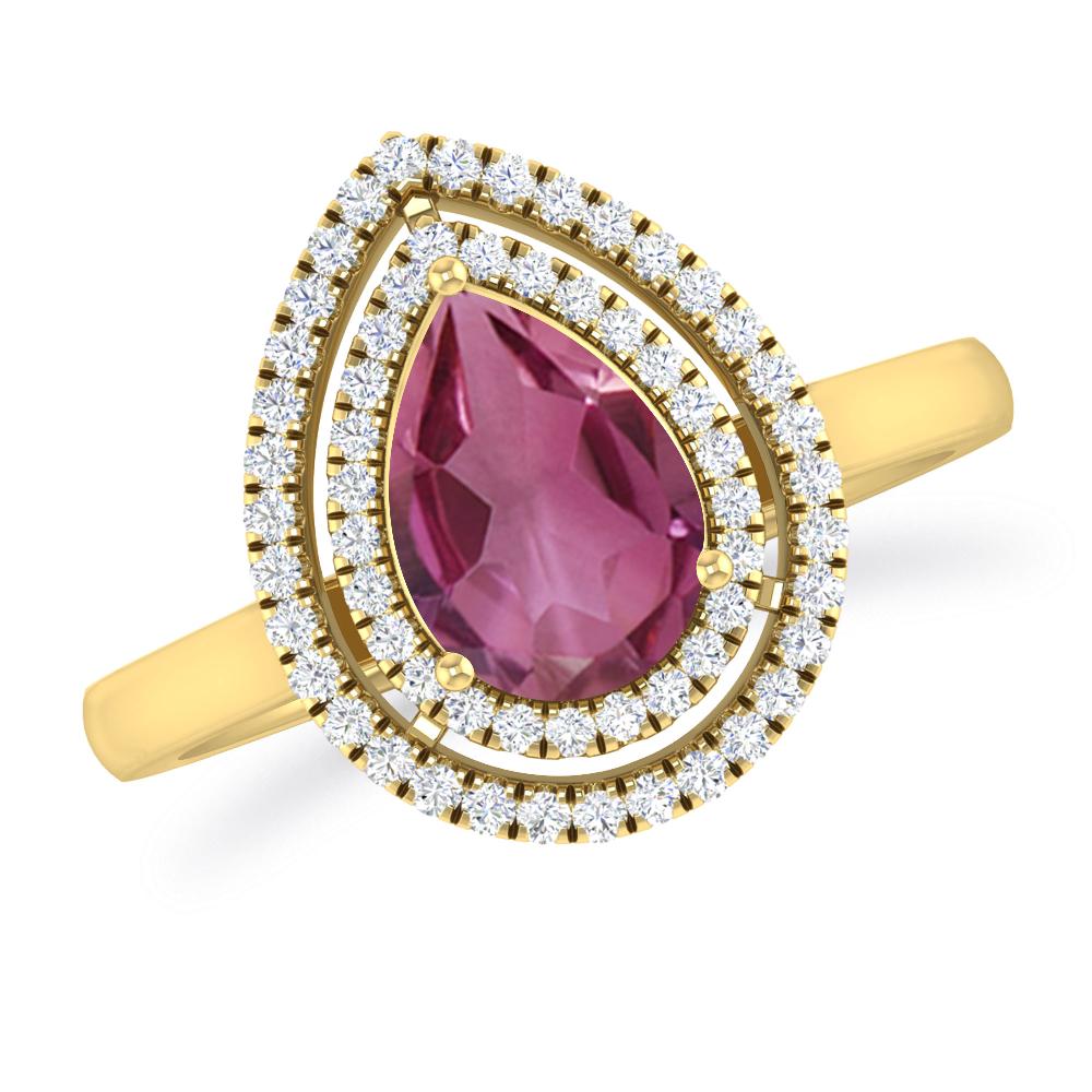 Yellow Gold - Pink Tourmaline