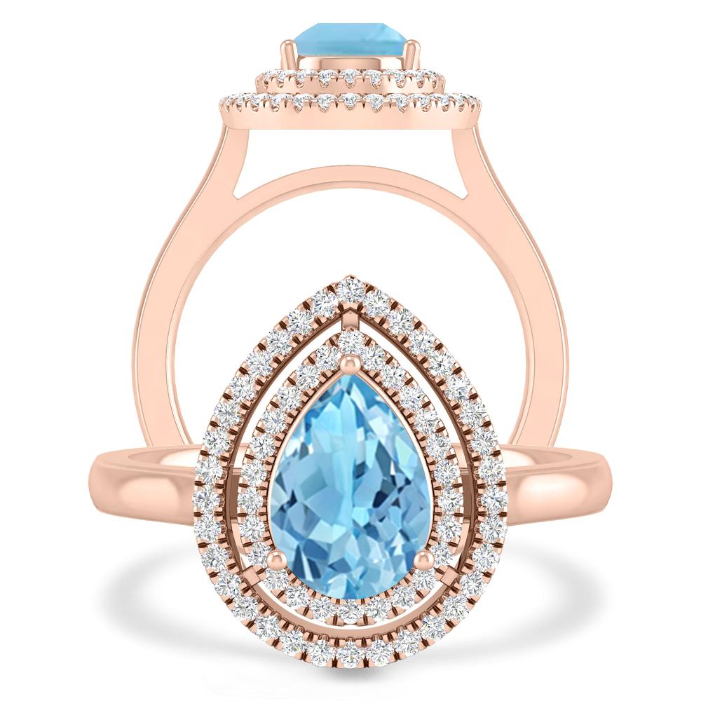 Rose Gold - Blue Topaz