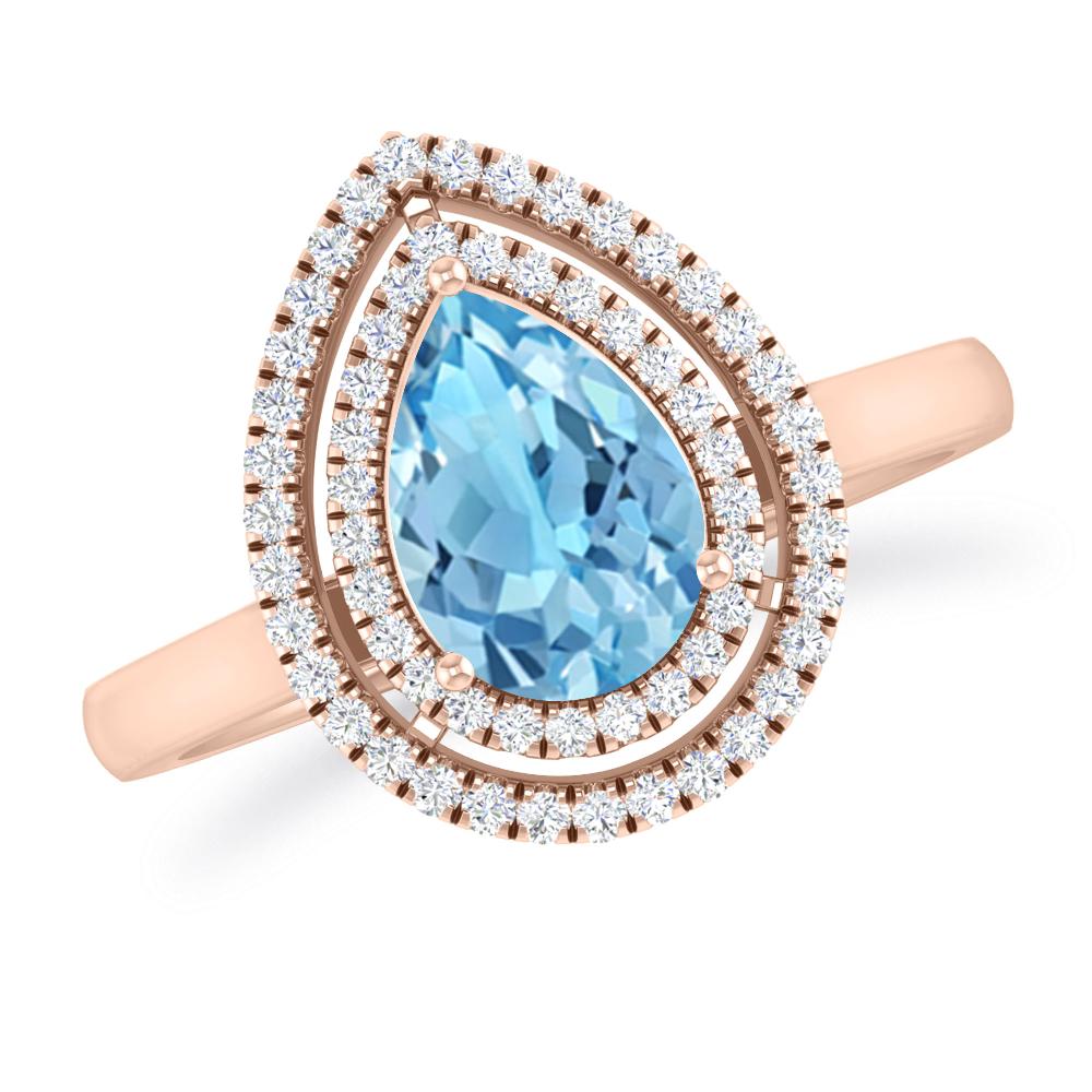 Rose Gold - Blue Topaz