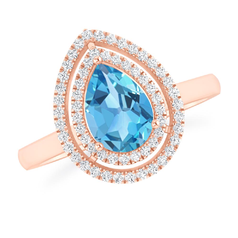 Rose Gold - Blue Topaz