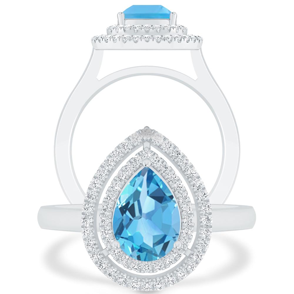 White Gold - Blue Topaz