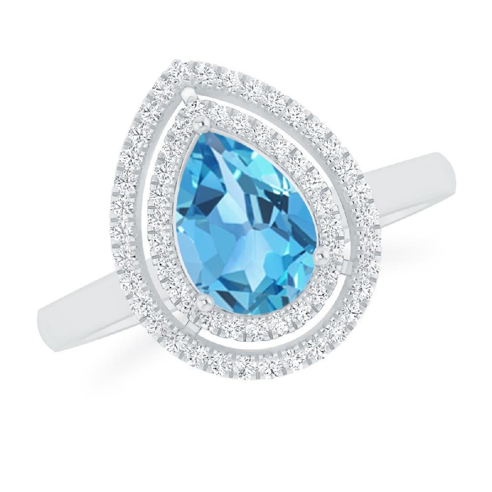 White Gold - Blue Topaz