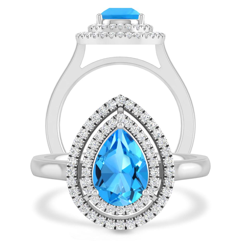 White Gold - Blue Topaz