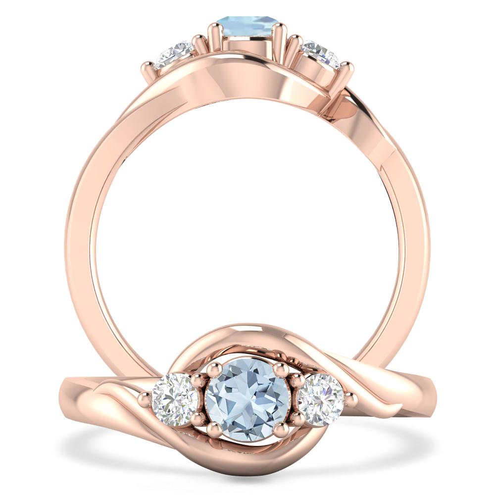 Rose Gold - Aquamarine