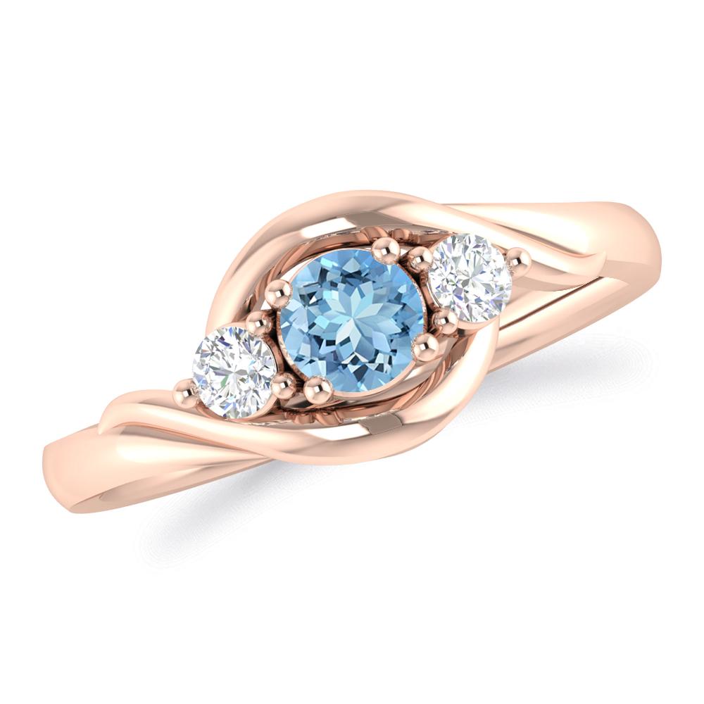 Rose Gold - Aquamarine