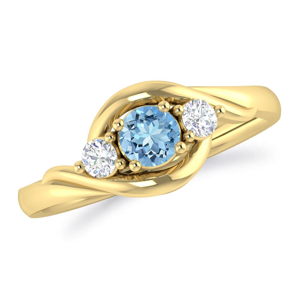 Yellow Gold - Aquamarine