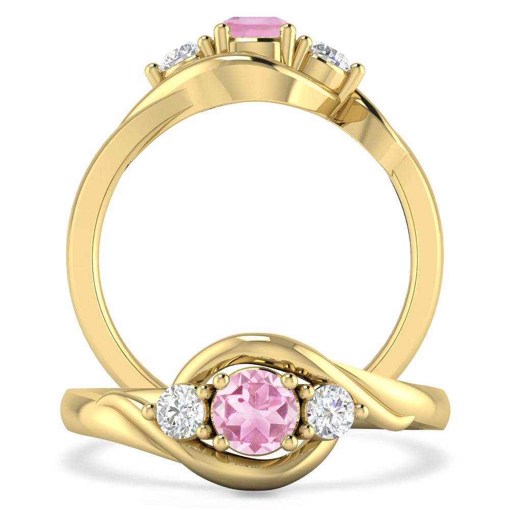 Yellow Gold - Pink Tourmaline