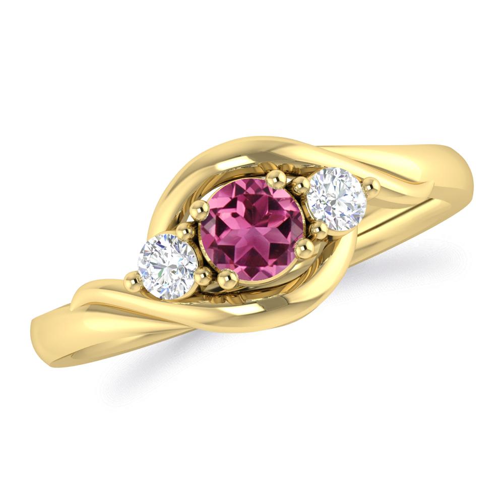 Yellow Gold - Pink Tourmaline