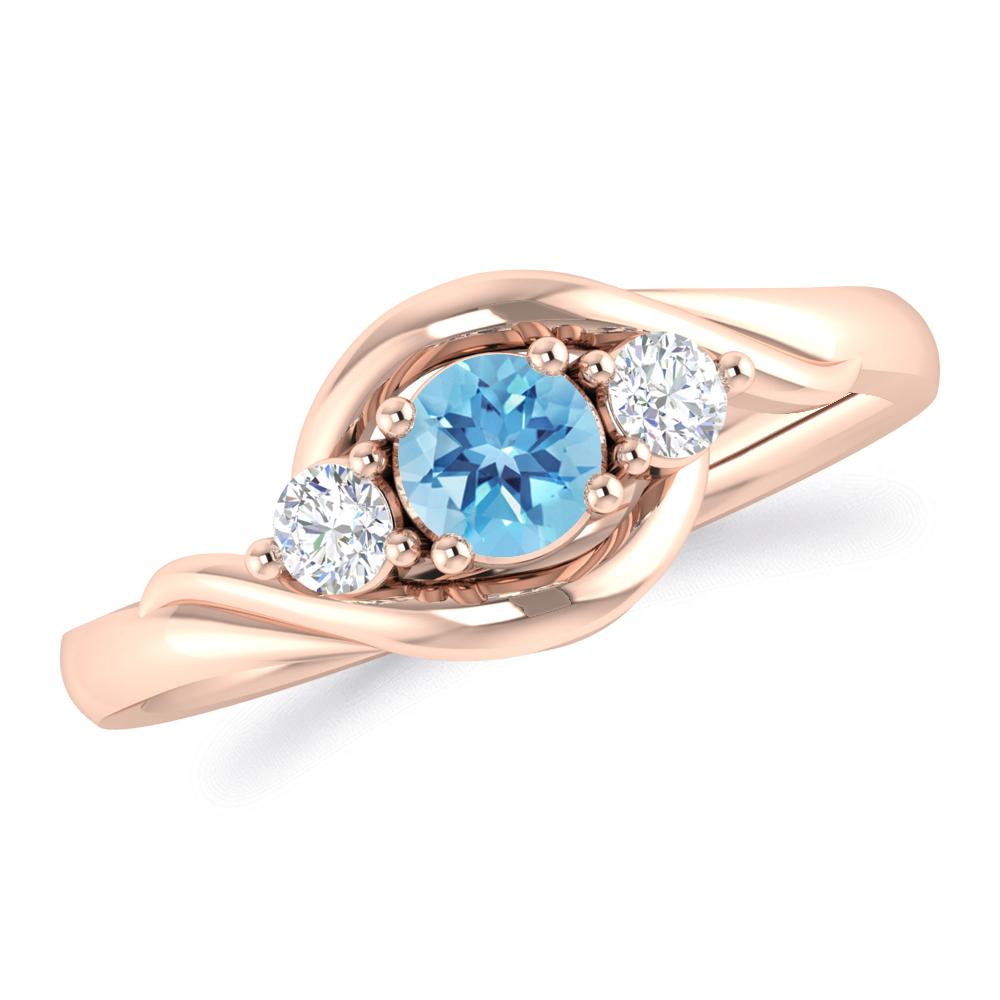 Rose Gold - Blue Topaz