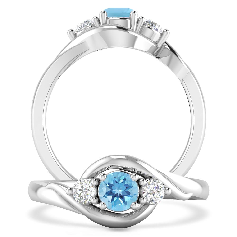 White Gold - Blue Topaz