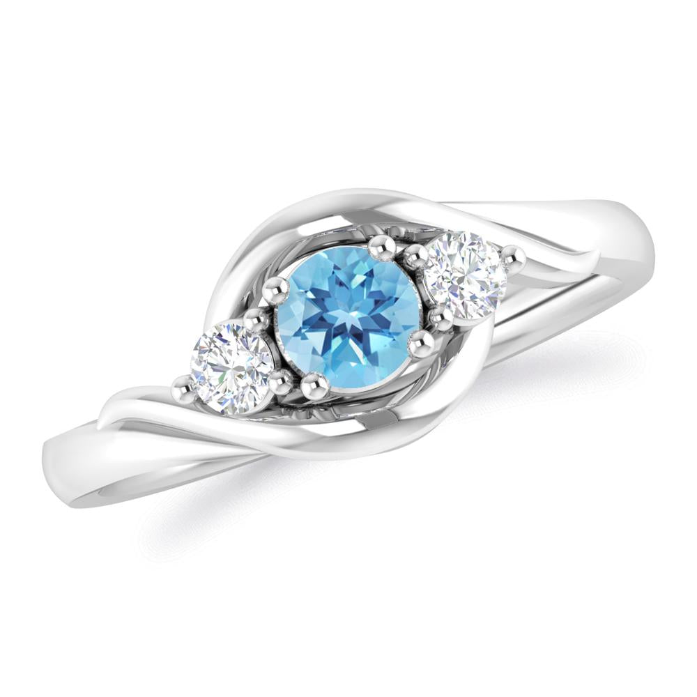 White Gold - Blue Topaz