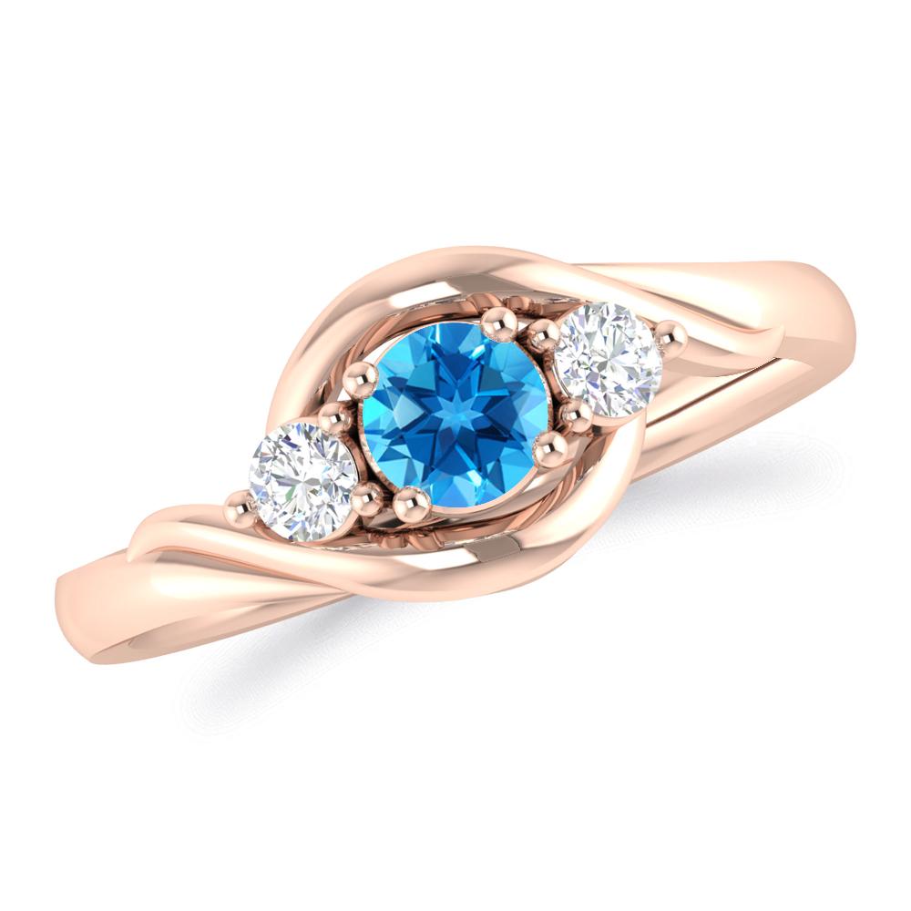 Rose Gold - Blue Topaz