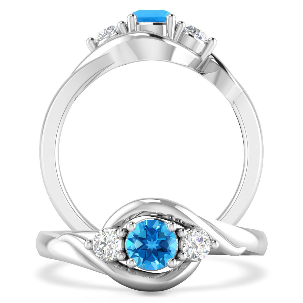 White Gold - Blue Topaz