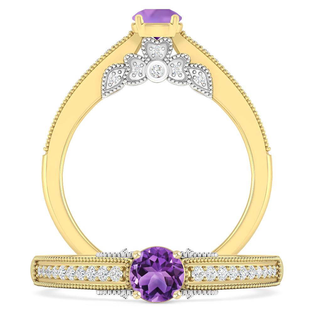 Yellow Gold - Amethyst