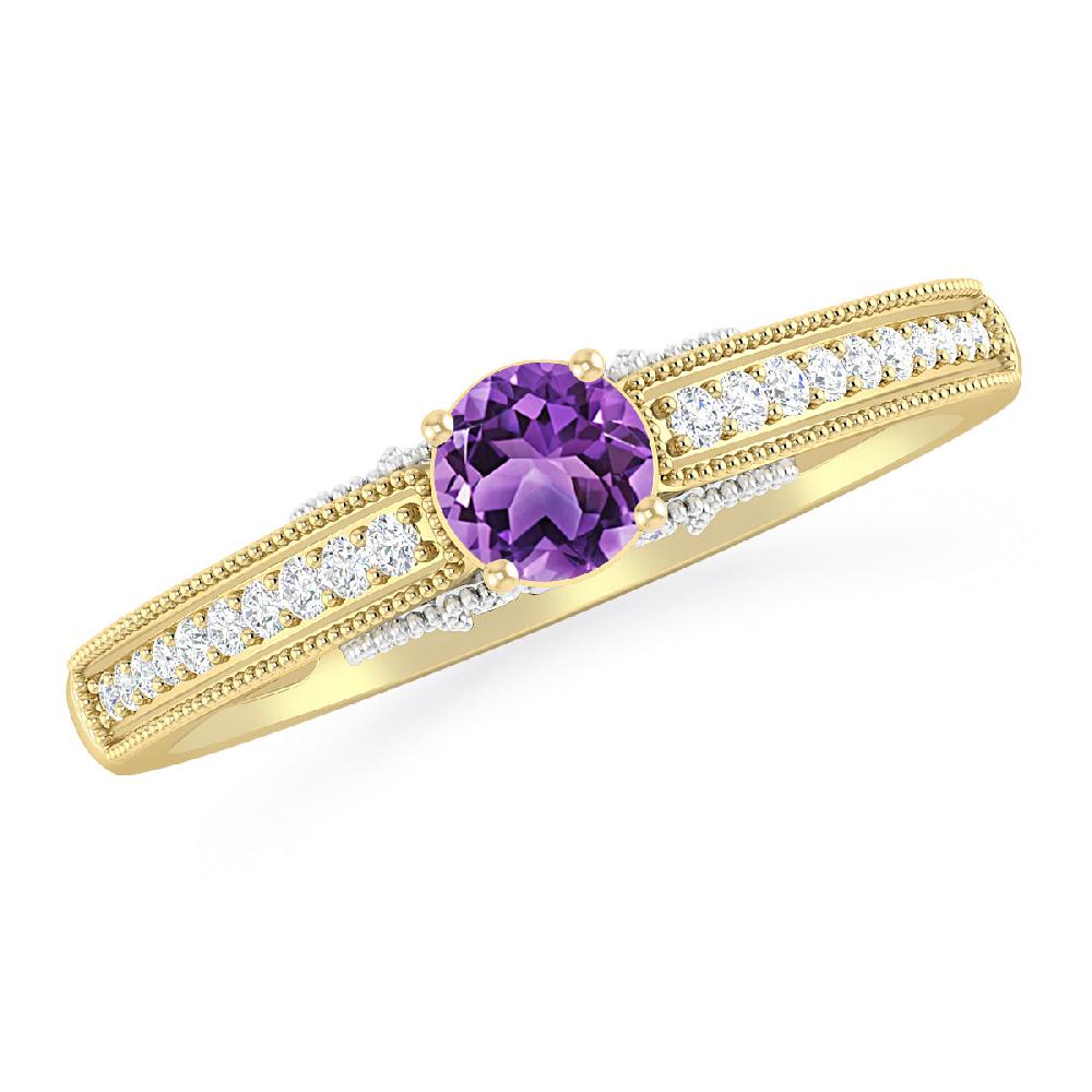 Yellow Gold - Amethyst