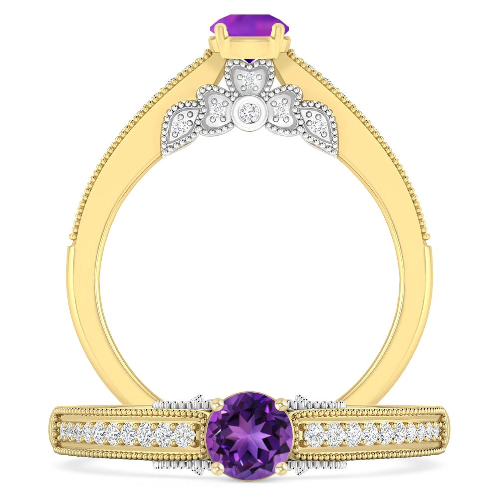 Yellow Gold - Amethyst