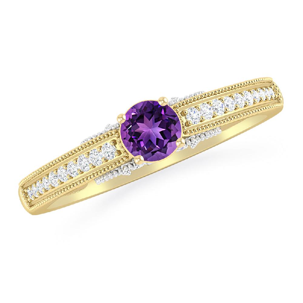 Yellow Gold - Amethyst