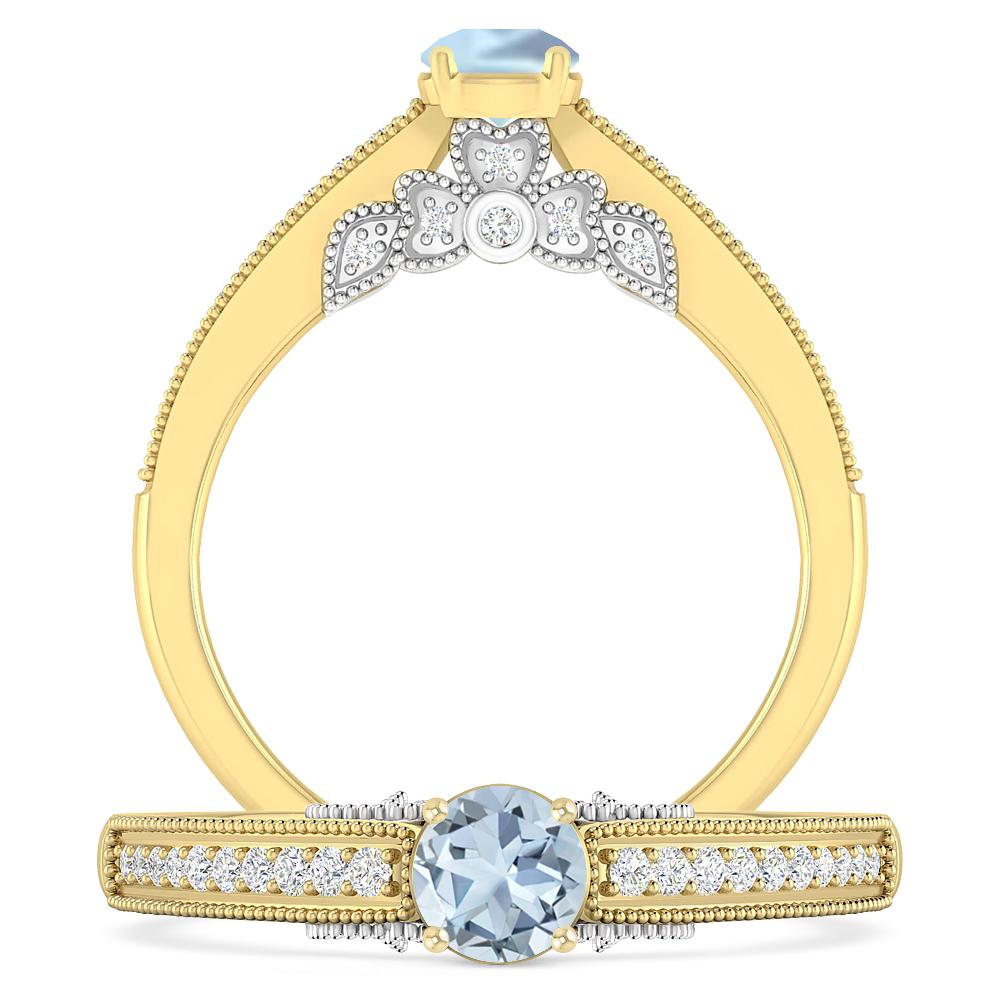 Yellow Gold - Aquamarine