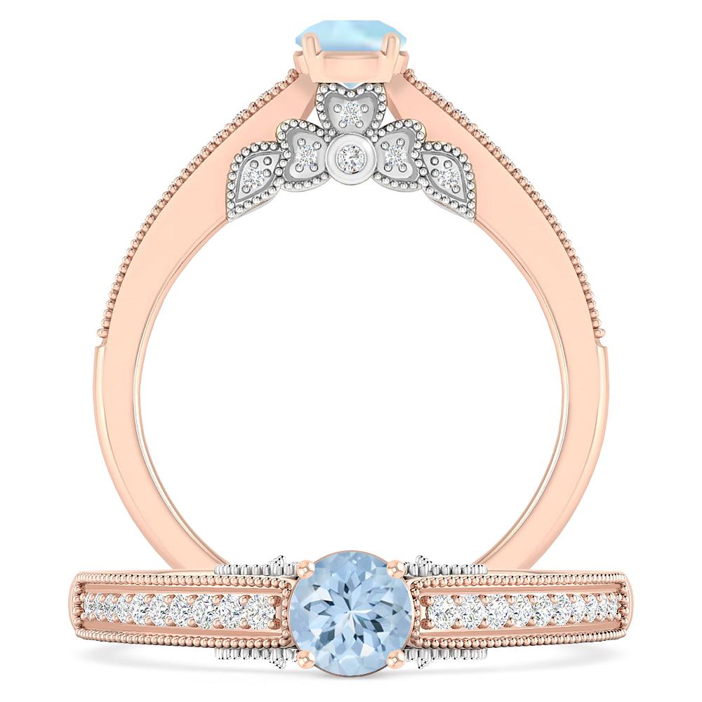 Rose Gold - Aquamarine