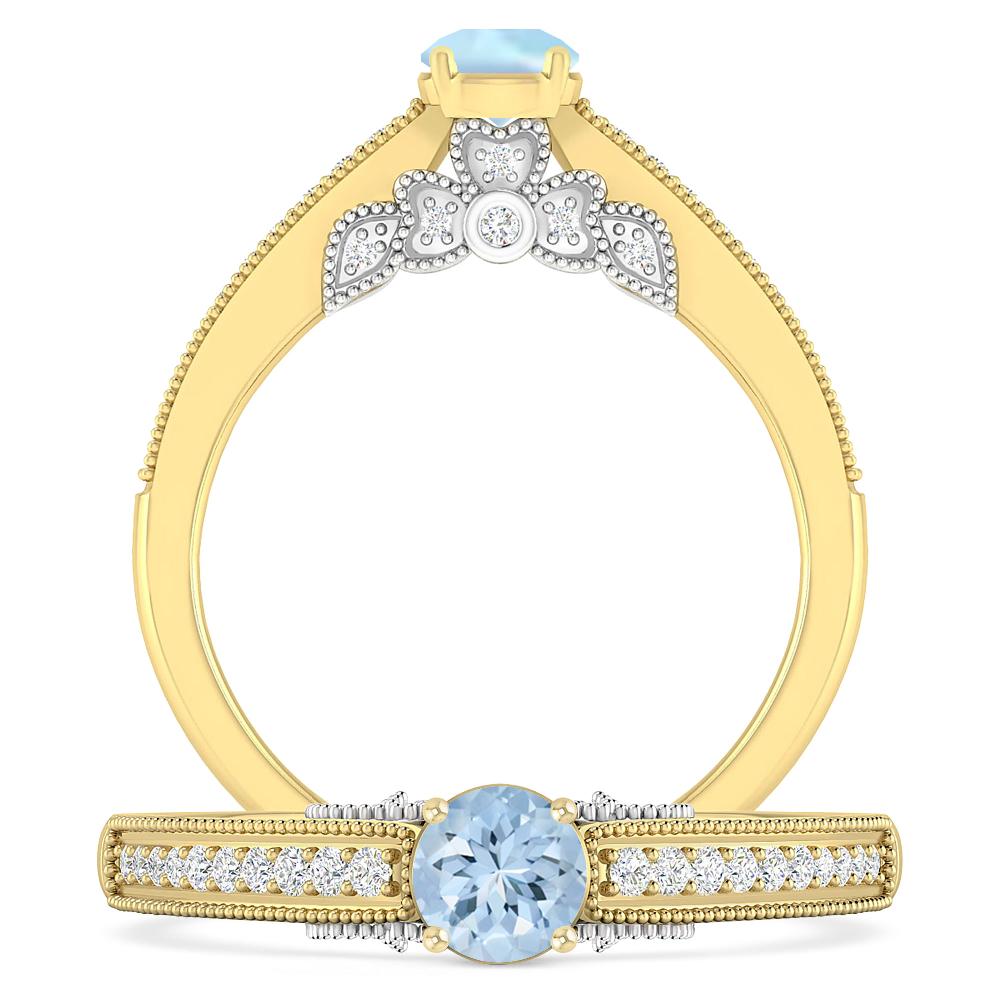 Yellow Gold - Aquamarine