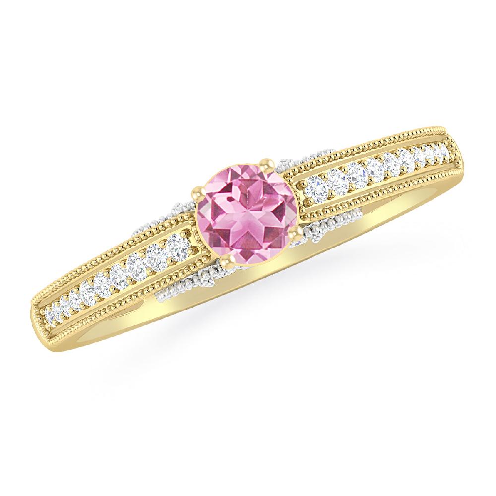 Yellow Gold - Pink Tourmaline