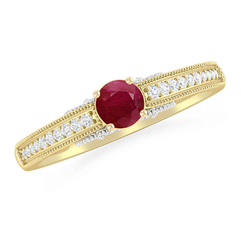 Yellow Gold - Ruby