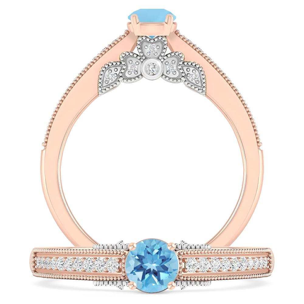 Rose Gold - Blue Topaz