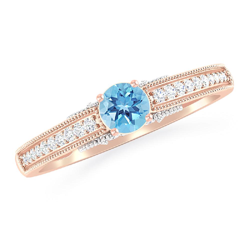 Rose Gold - Blue Topaz