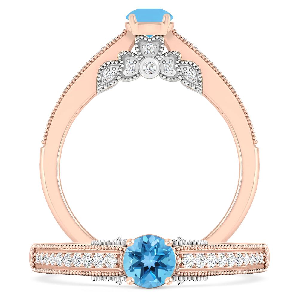 Rose Gold - Blue Topaz