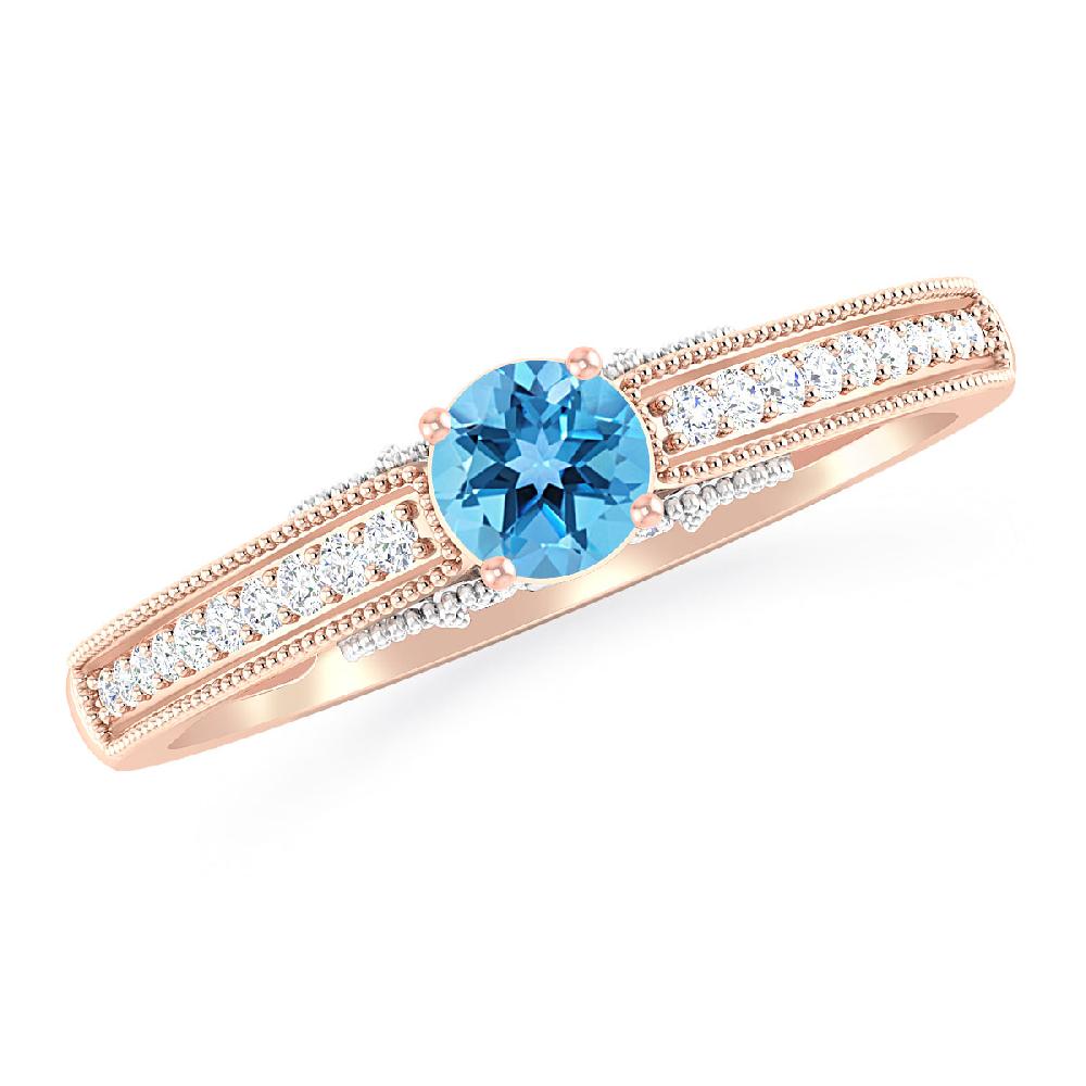 Rose Gold - Blue Topaz