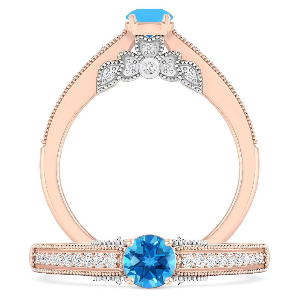 Rose Gold - Blue Topaz