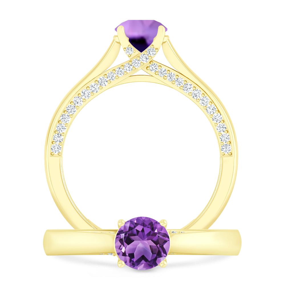 Yellow Gold - Amethyst