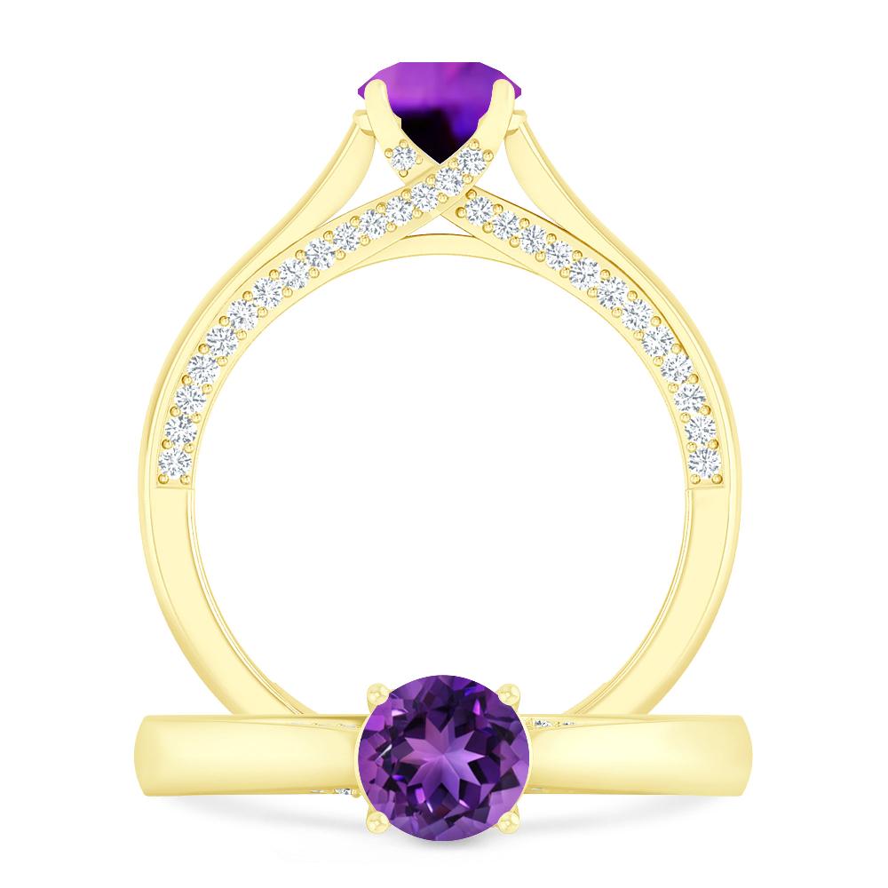 Yellow Gold - Amethyst