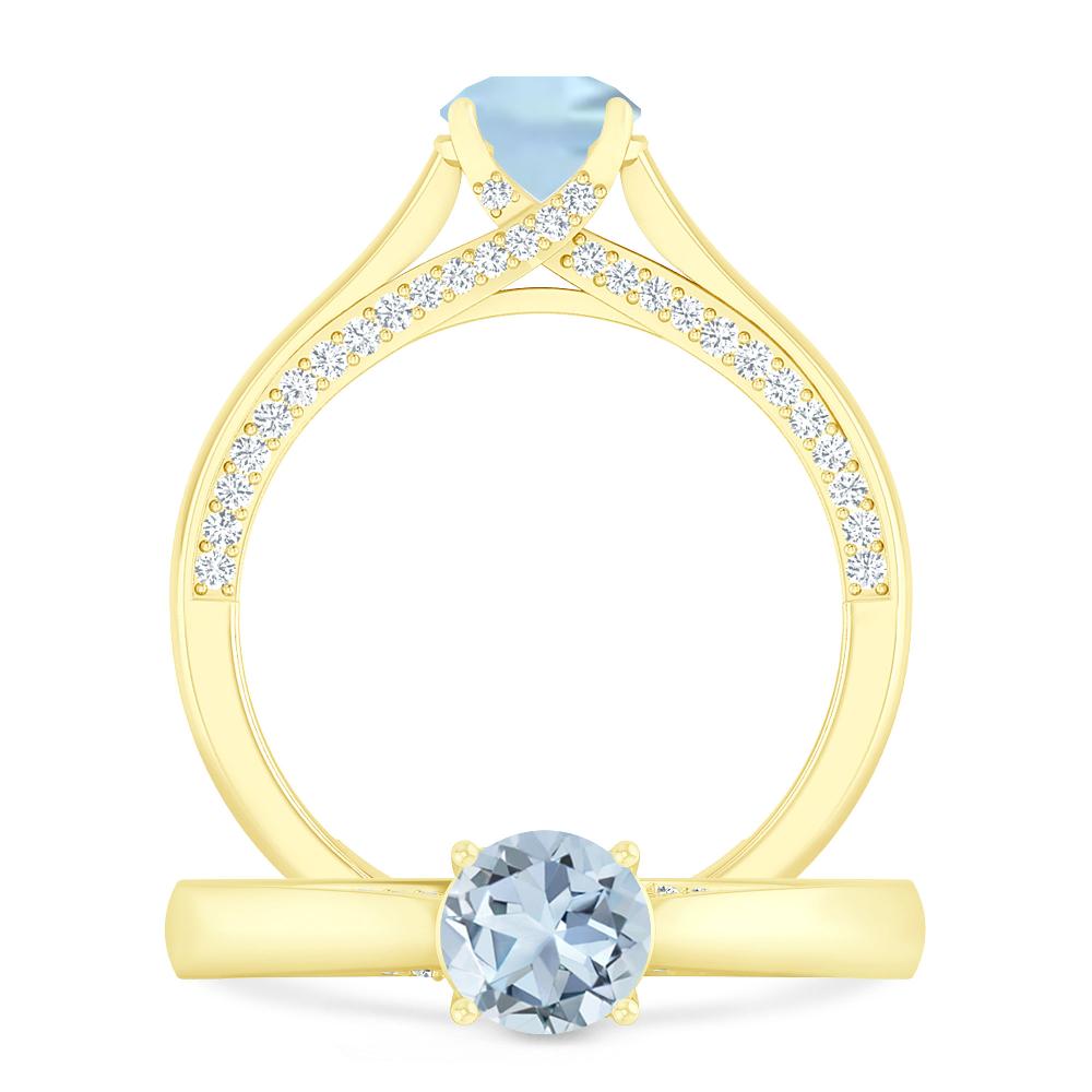 Yellow Gold - Aquamarine