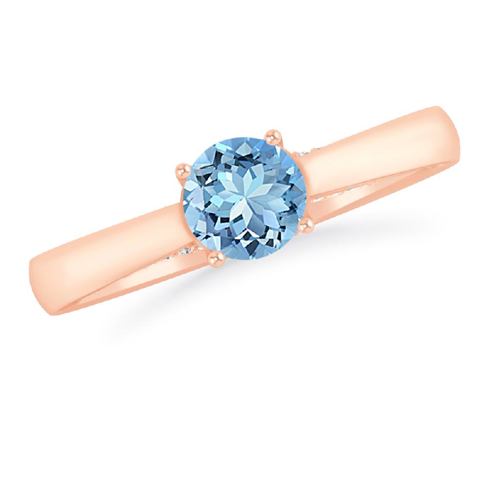 Rose Gold - Aquamarine