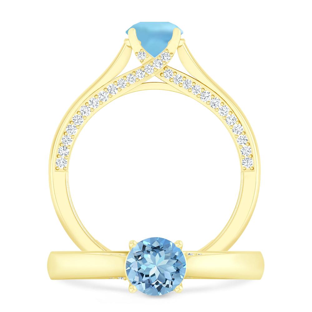 Yellow Gold - Aquamarine