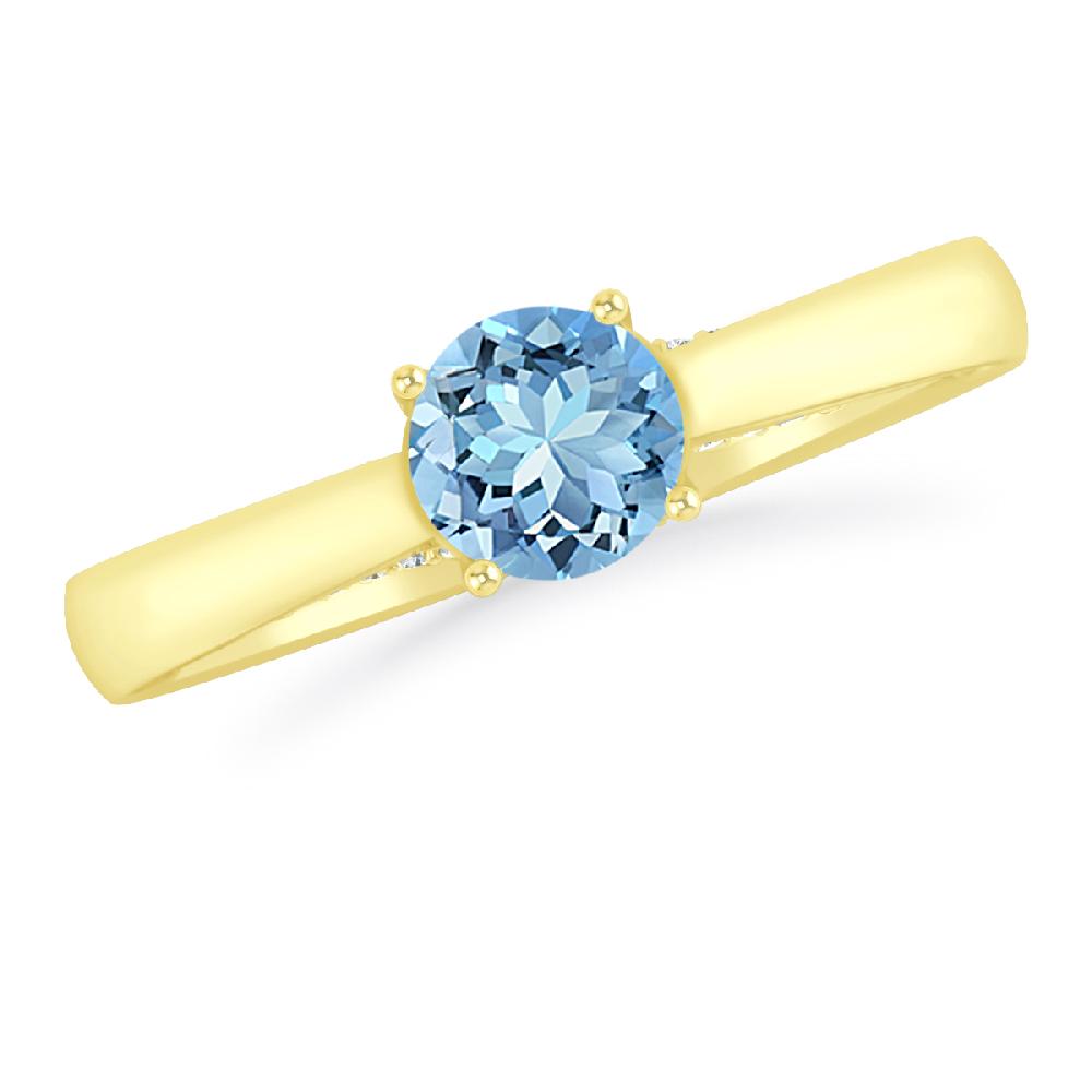 Yellow Gold - Aquamarine