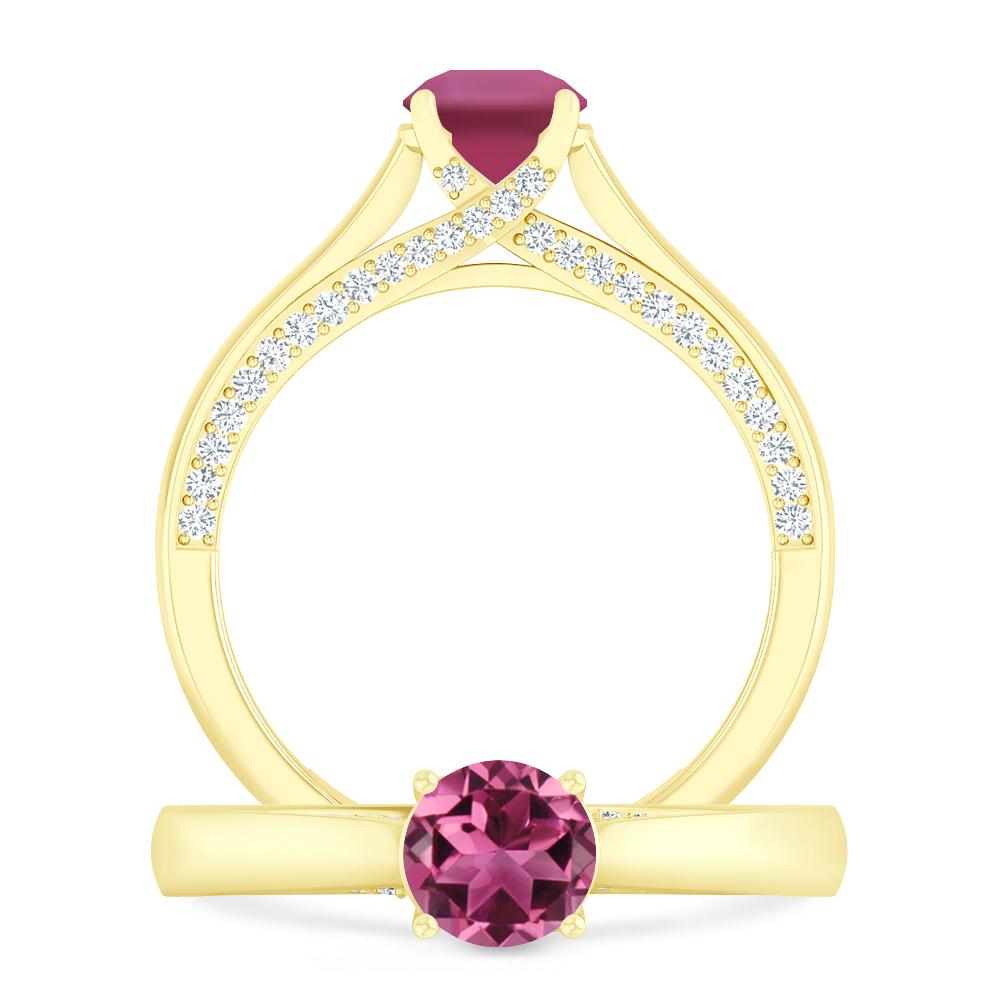 Yellow Gold - Pink Tourmaline