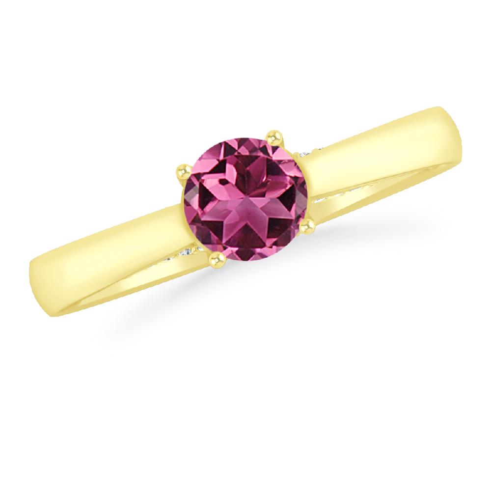 Yellow Gold - Pink Tourmaline