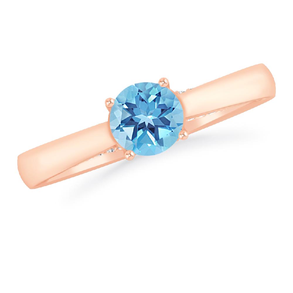 Rose Gold - Blue Topaz