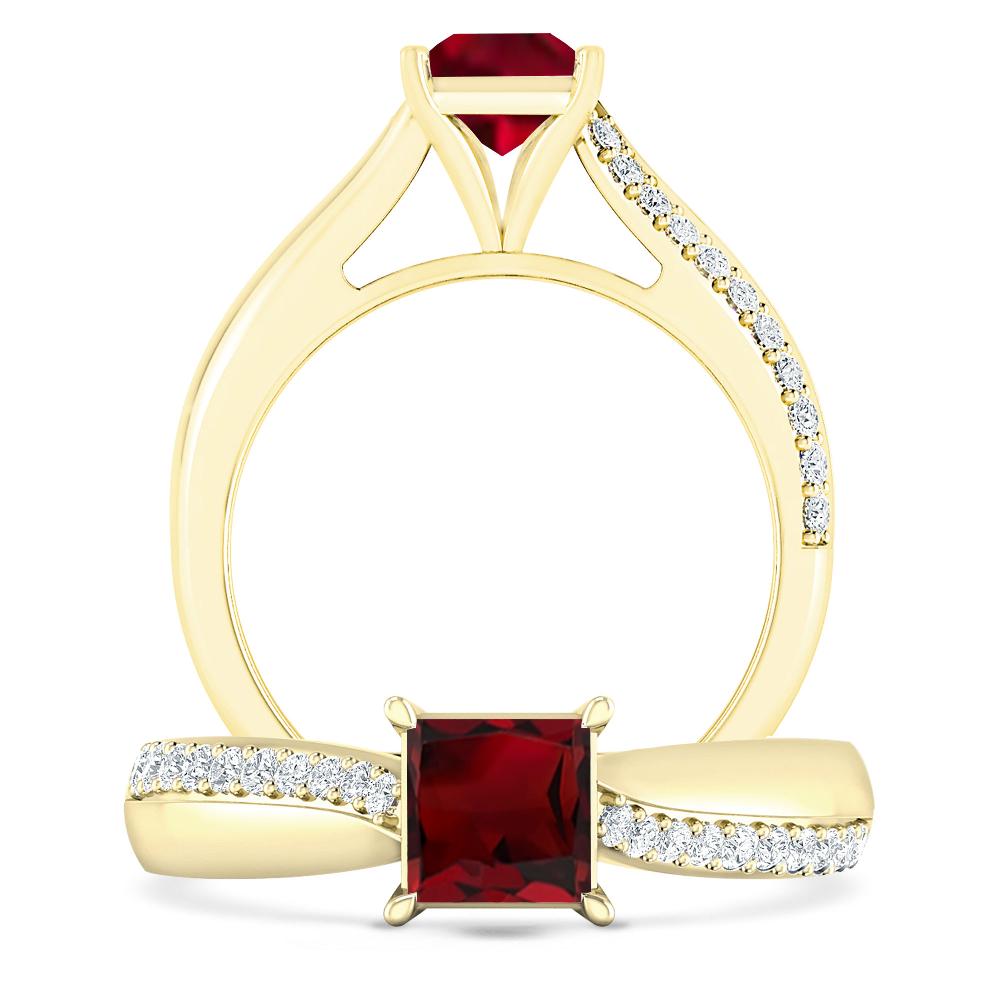 Yellow Gold - Garnet