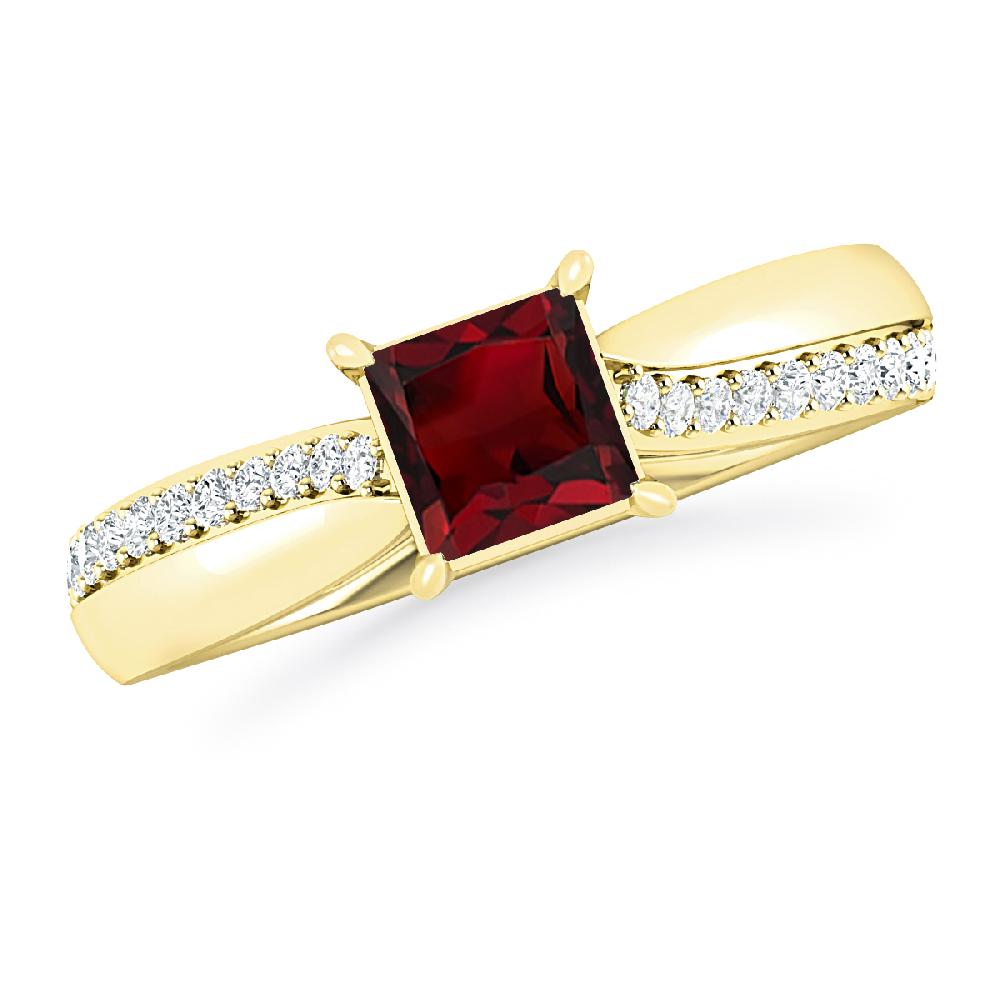 Yellow Gold - Garnet