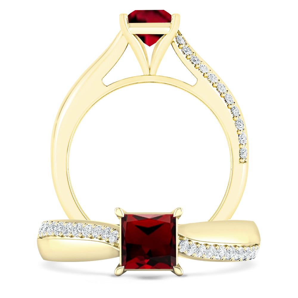 Yellow Gold - Garnet