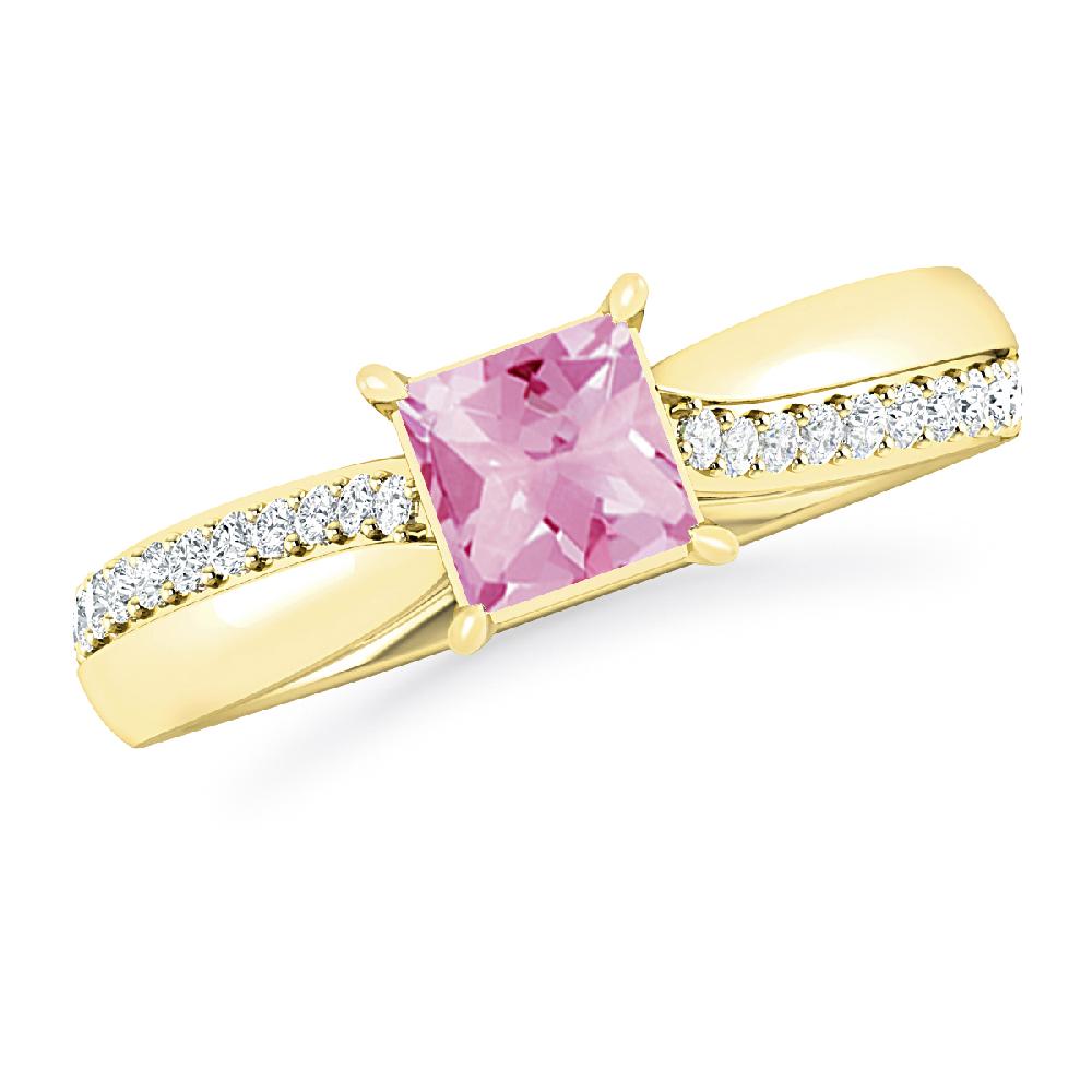 Yellow Gold - Pink Tourmaline