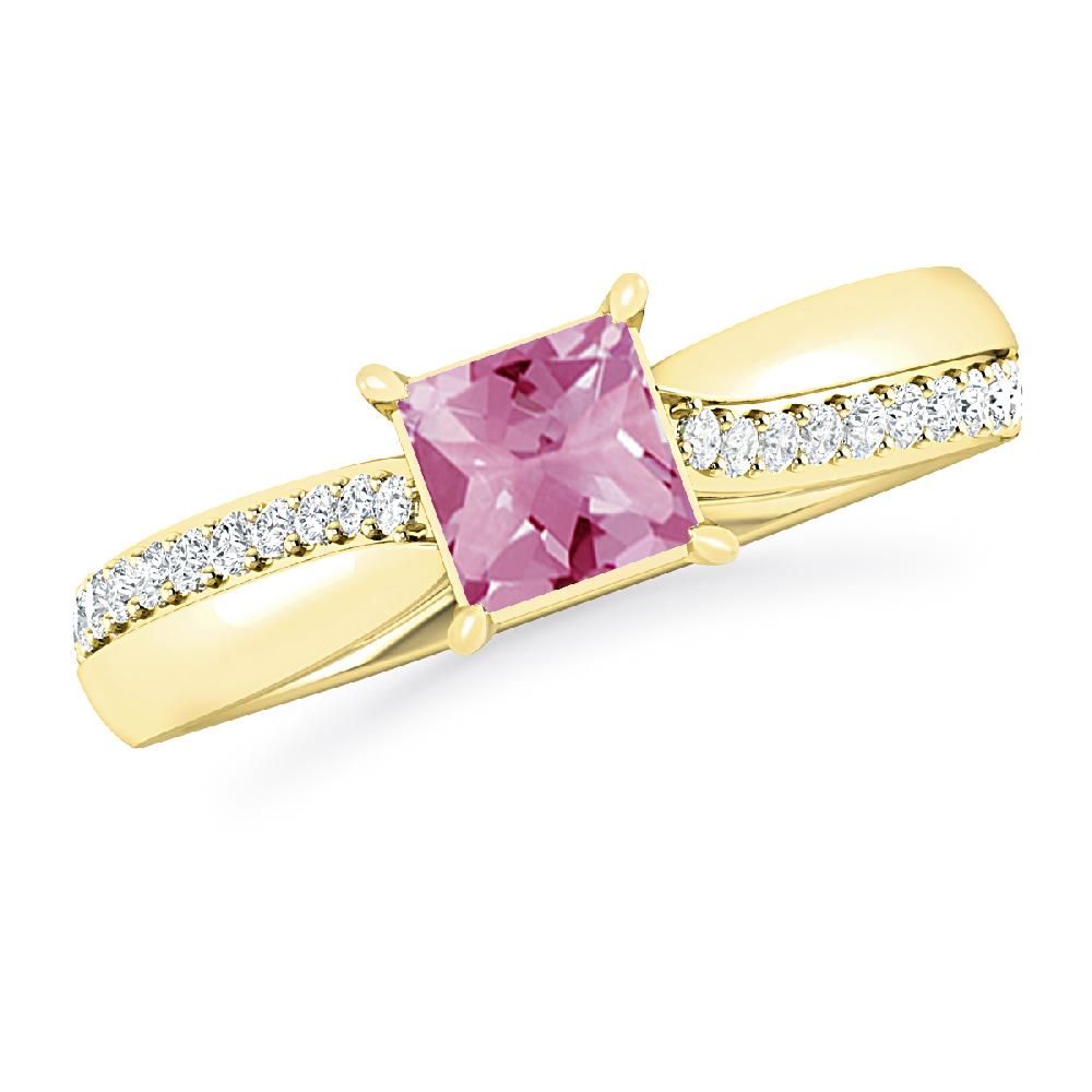 Yellow Gold - Pink Tourmaline