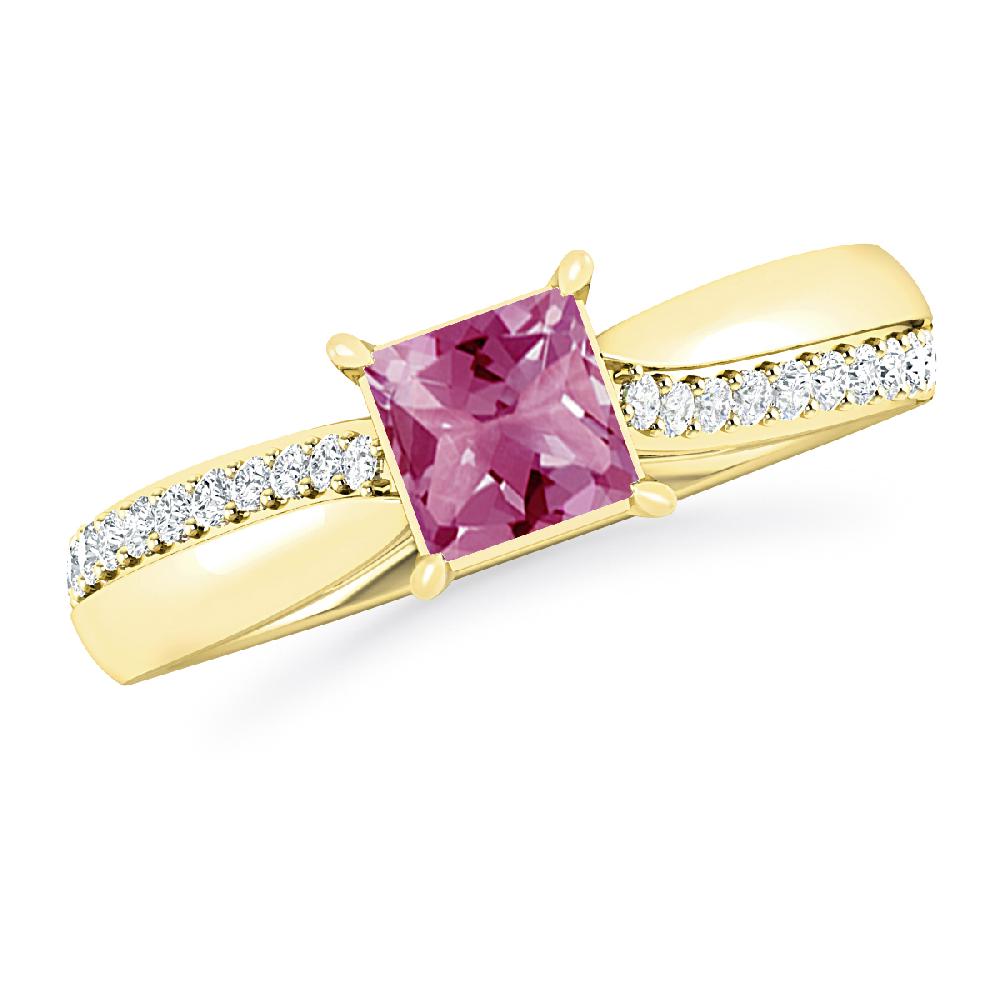 Yellow Gold - Pink Tourmaline