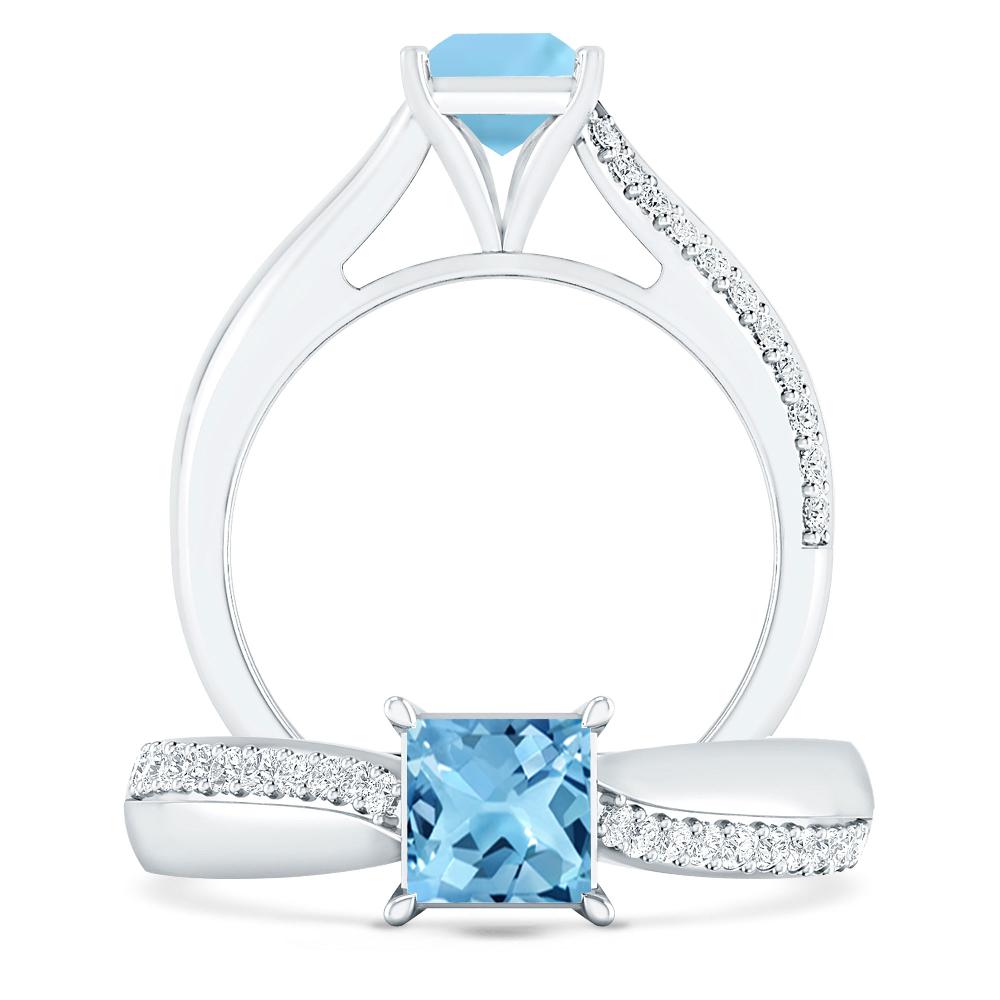 White Gold - Blue Topaz